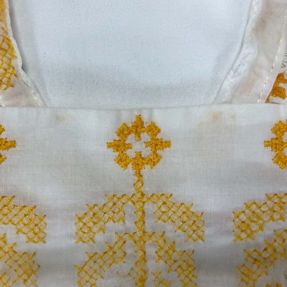 Bonnie Jean Embroidered Ruffle Easter Sun Dress Kids 3T White Yellow Boho Summer - Picture 4 of 11
